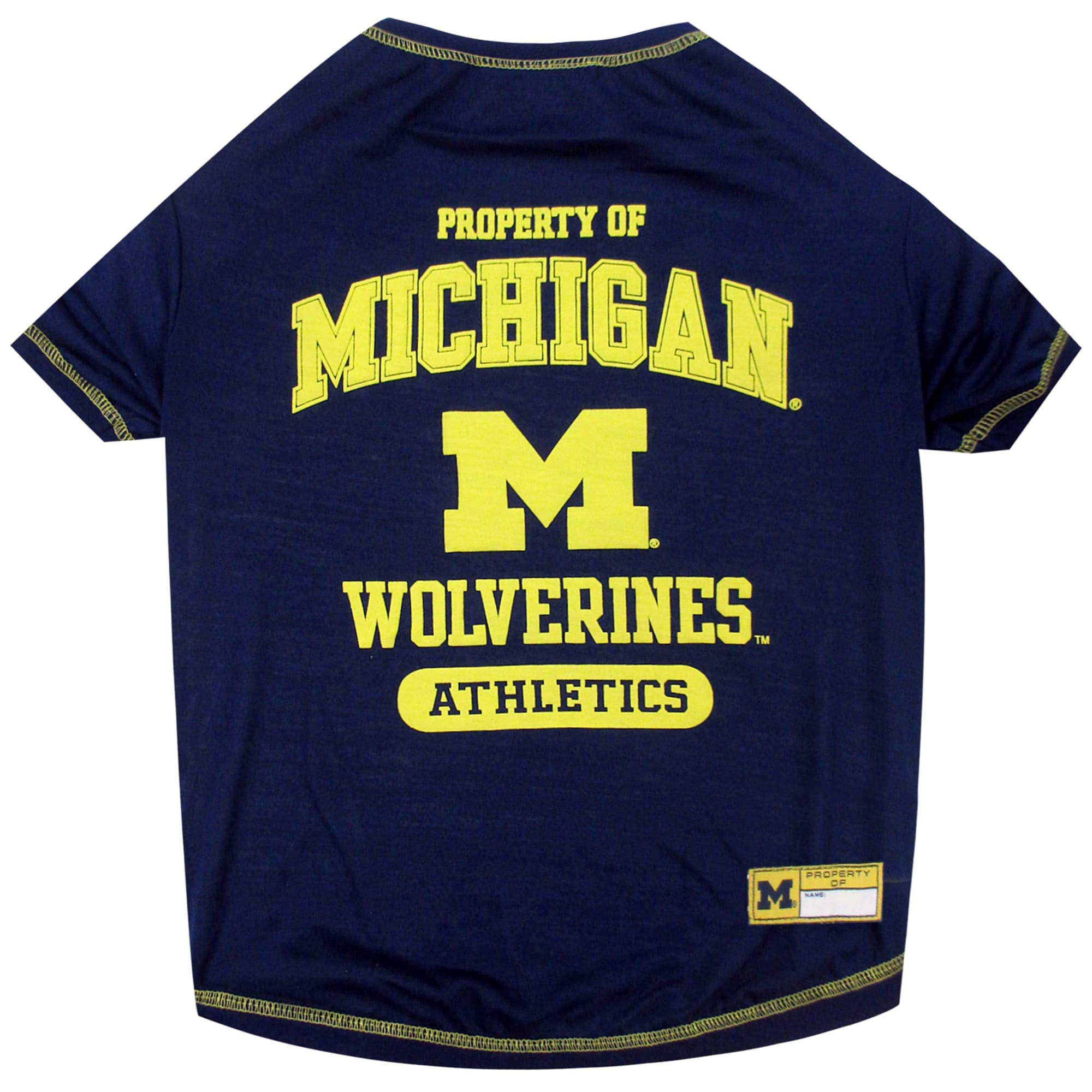 Pets First Collegiate MICHIGAN WOLVERINES Dog T-Shirt, Large. - Licensed Shirt for Pets Team Colored with Team Logos.- Premium Stretchable Materials