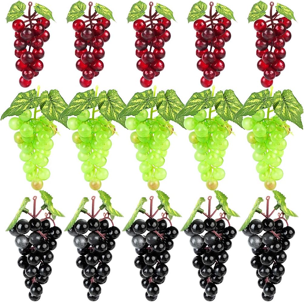 JUSTDOLIFE 15 Bunches Artificial High Simulation Grapes