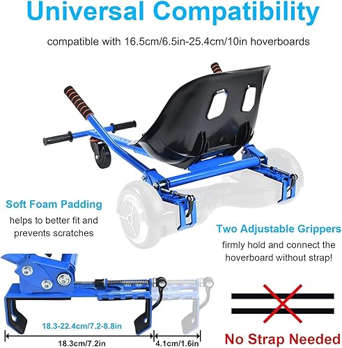 Miniatura 2 de Accesorio de asiento para aeropatineta de 6.5 a 10 pulgadas, diseño mejorado sin necesidad de correas de velcro, kit de conversión Go Kart,