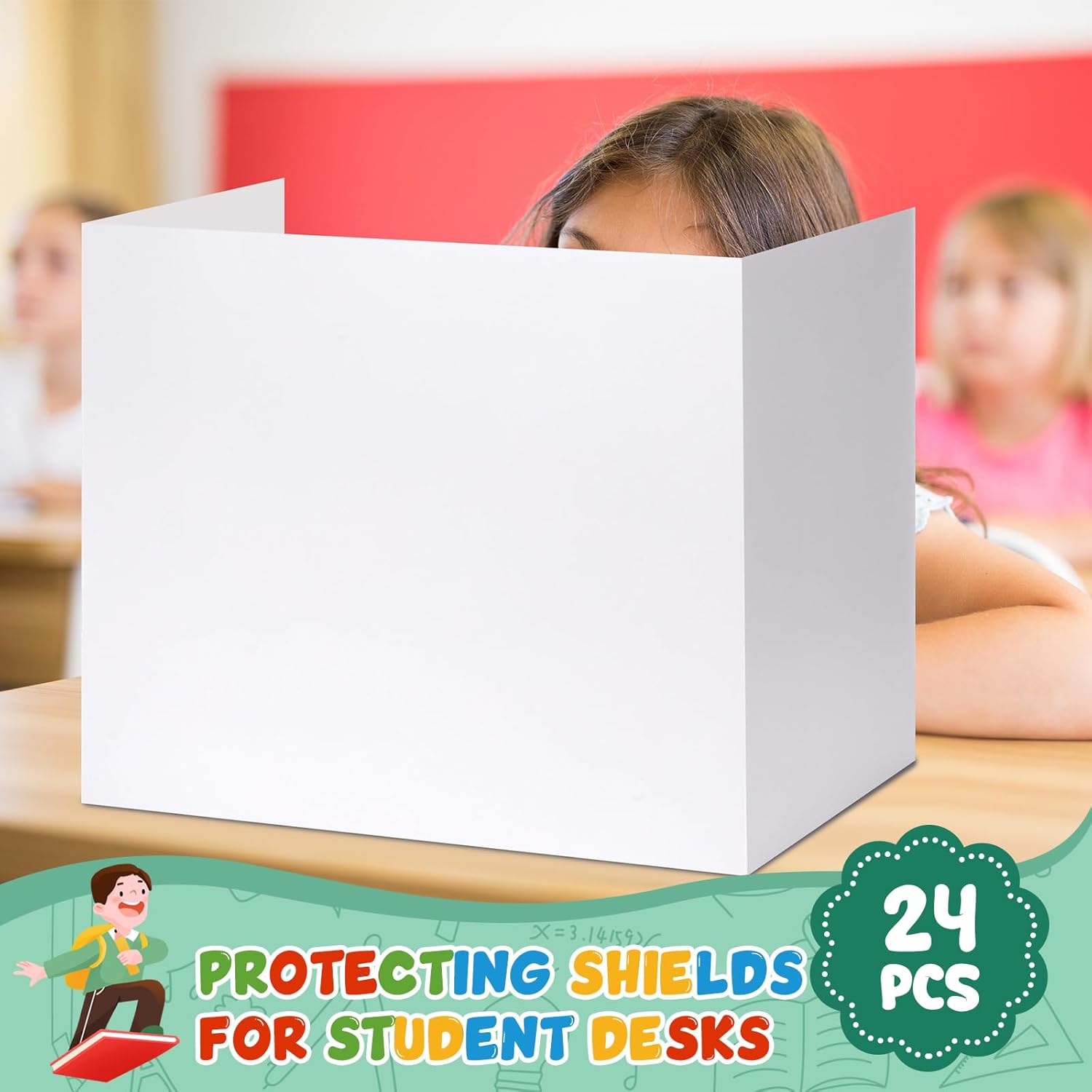 Zhehao 24 Pcs Privacy Boards for Student Desks Bright Colored Classroom Desk Divider Trifold Table Panel Privacy Folders Screen Partition for School Teacher Student Study Test Home