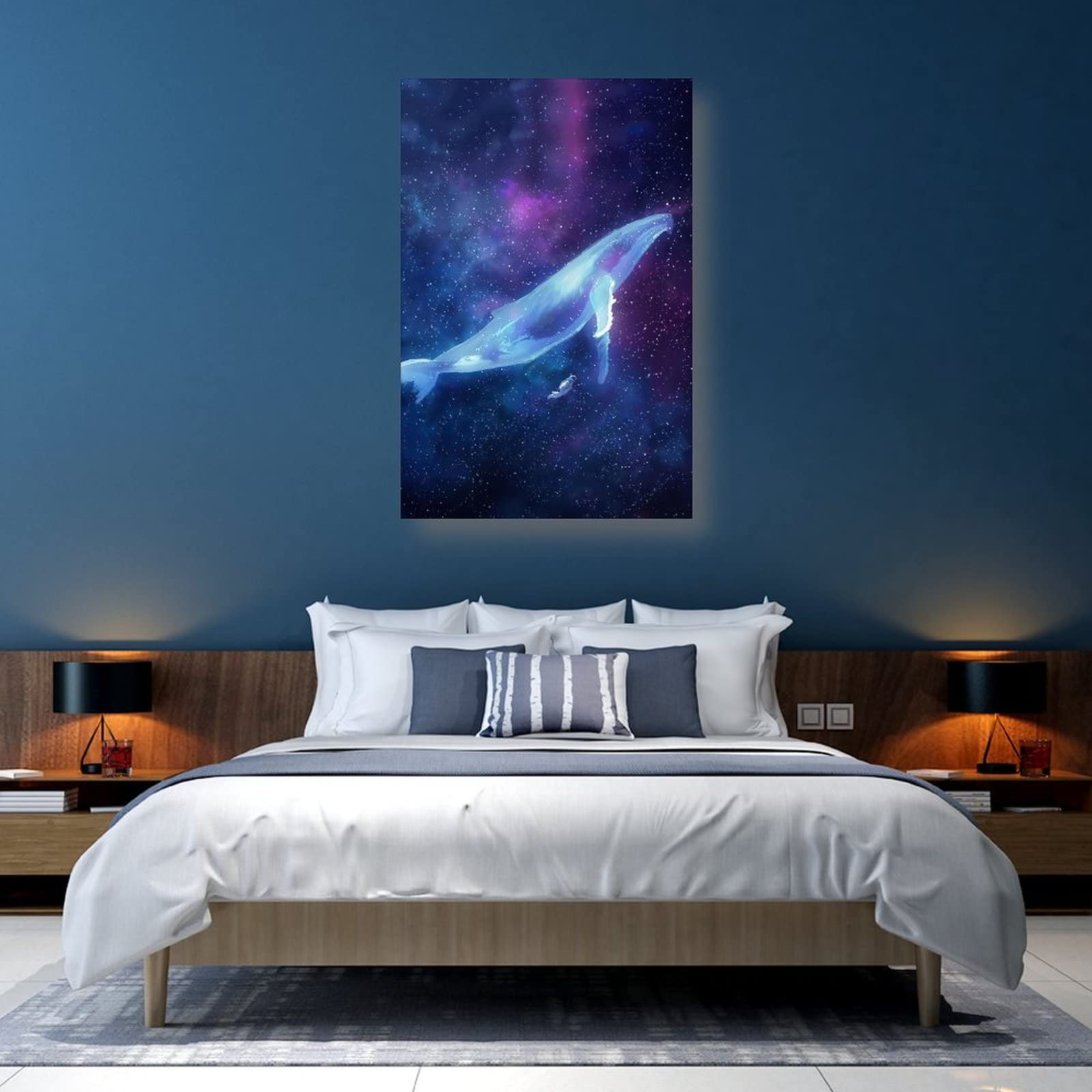 Amazon.co.jp: JUNZHE クジラのポスター絵画スタイルクジラのアート