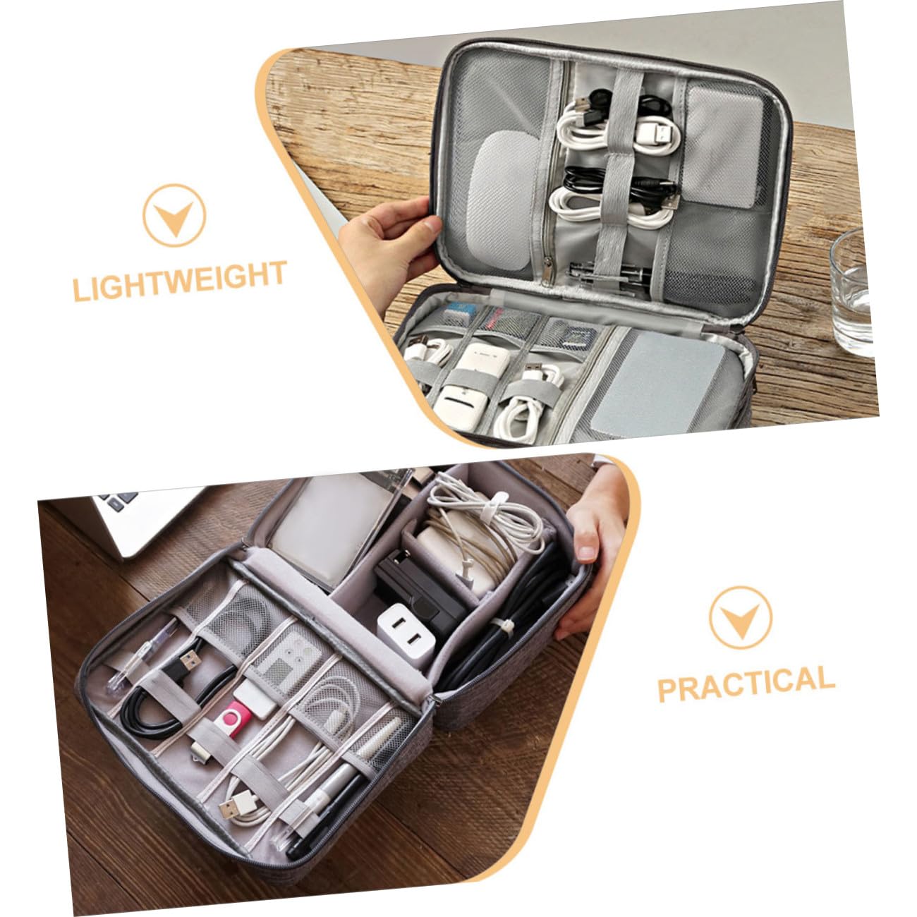 OSALADI 3piezas Bolsa De Almacenamiento De Cables Portátil Organizador De Cargadores y Accesorios Electrónicos para Gran Capacidad y Diseño Práctico para y Cables USB