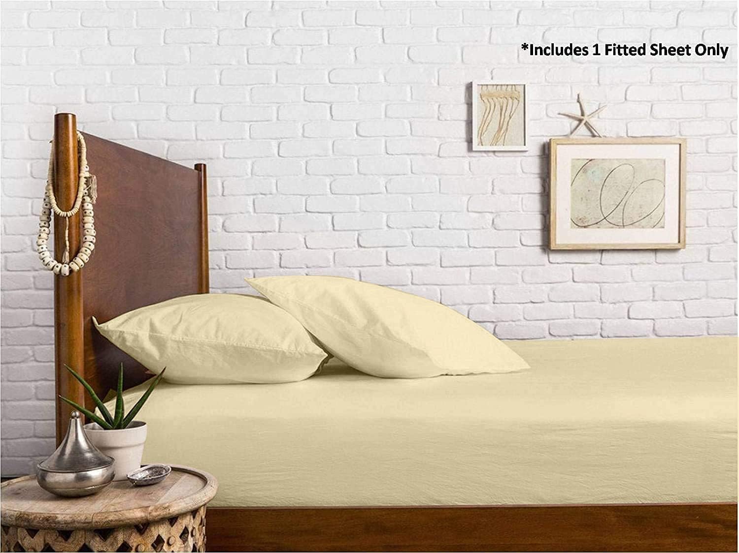 Lenzuolo con angoli per letto singolo, 100% cotone egiziano, 1000 fili, extra profondo, 30 cm, colore: avorio