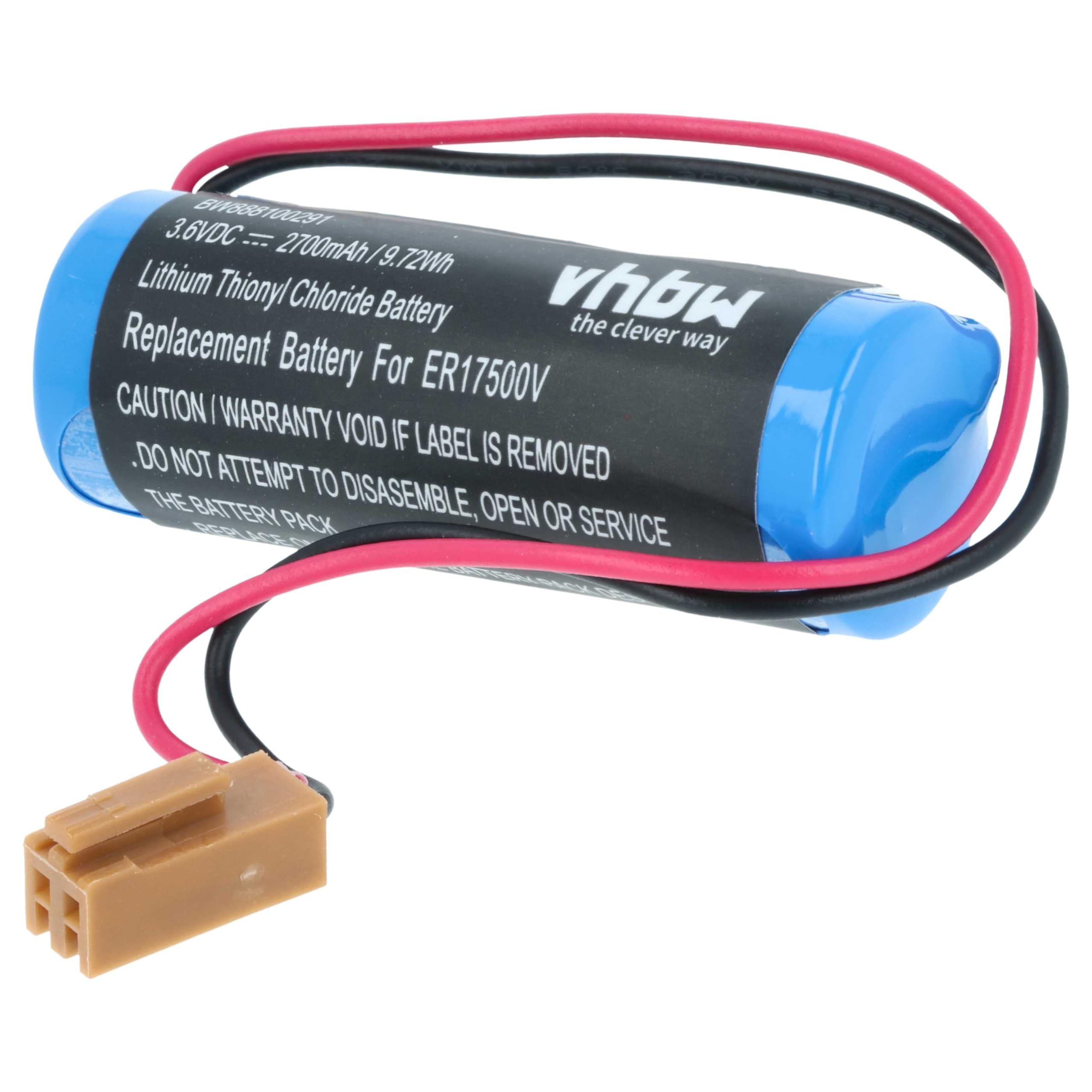 vhbw 5x batteria sostituisce Toshiba ER17500V per Programmable Logic Controller (2700mAh, 3,6V, Li-MnO2)