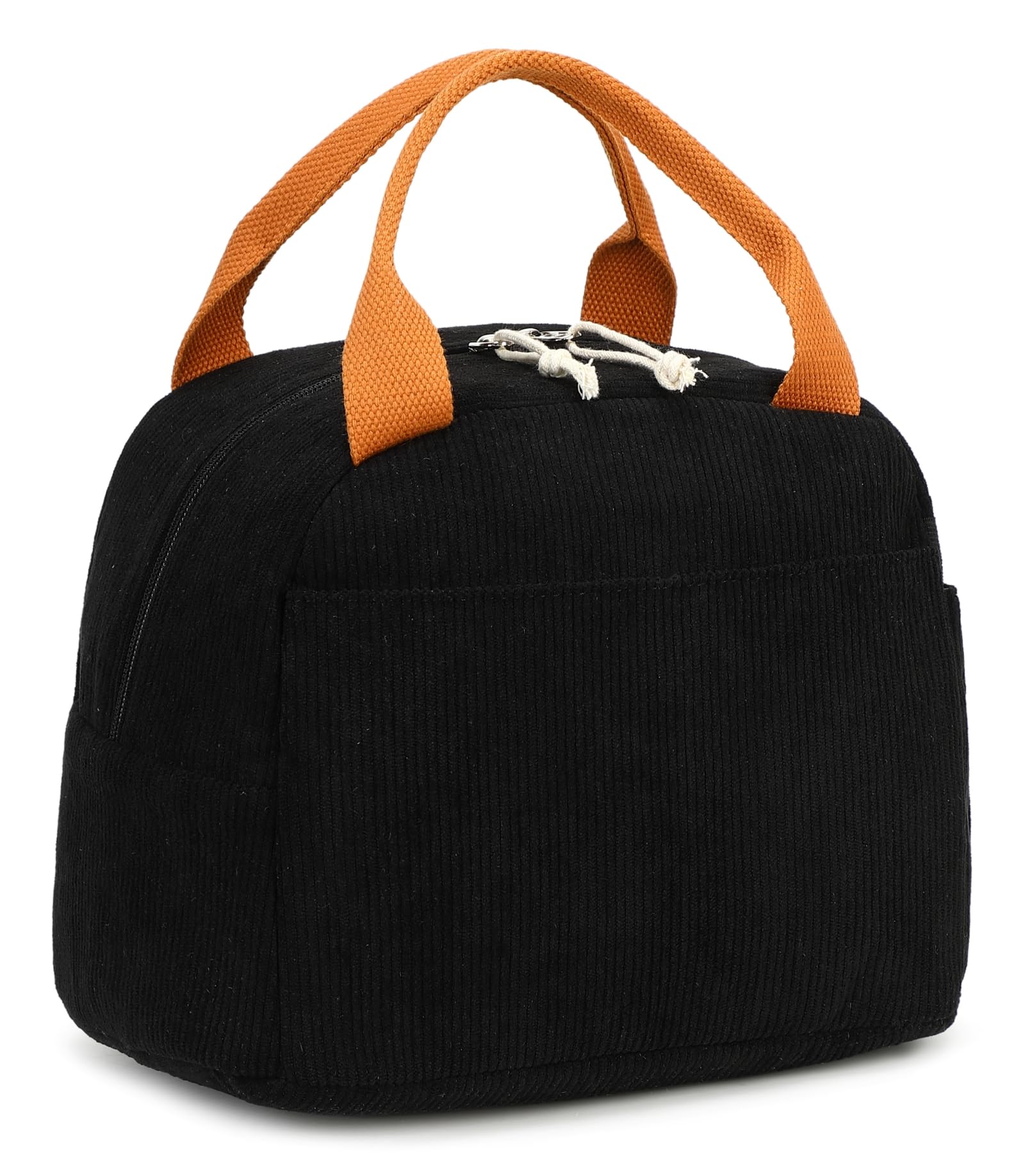 Qianyu Cord-Lunchtasche Für Damen – Isolierte, Auslaufsichere Lunchbox (26x18x21 Cm) In Aprikose, Vielseitig Für Arbeit & Picknick