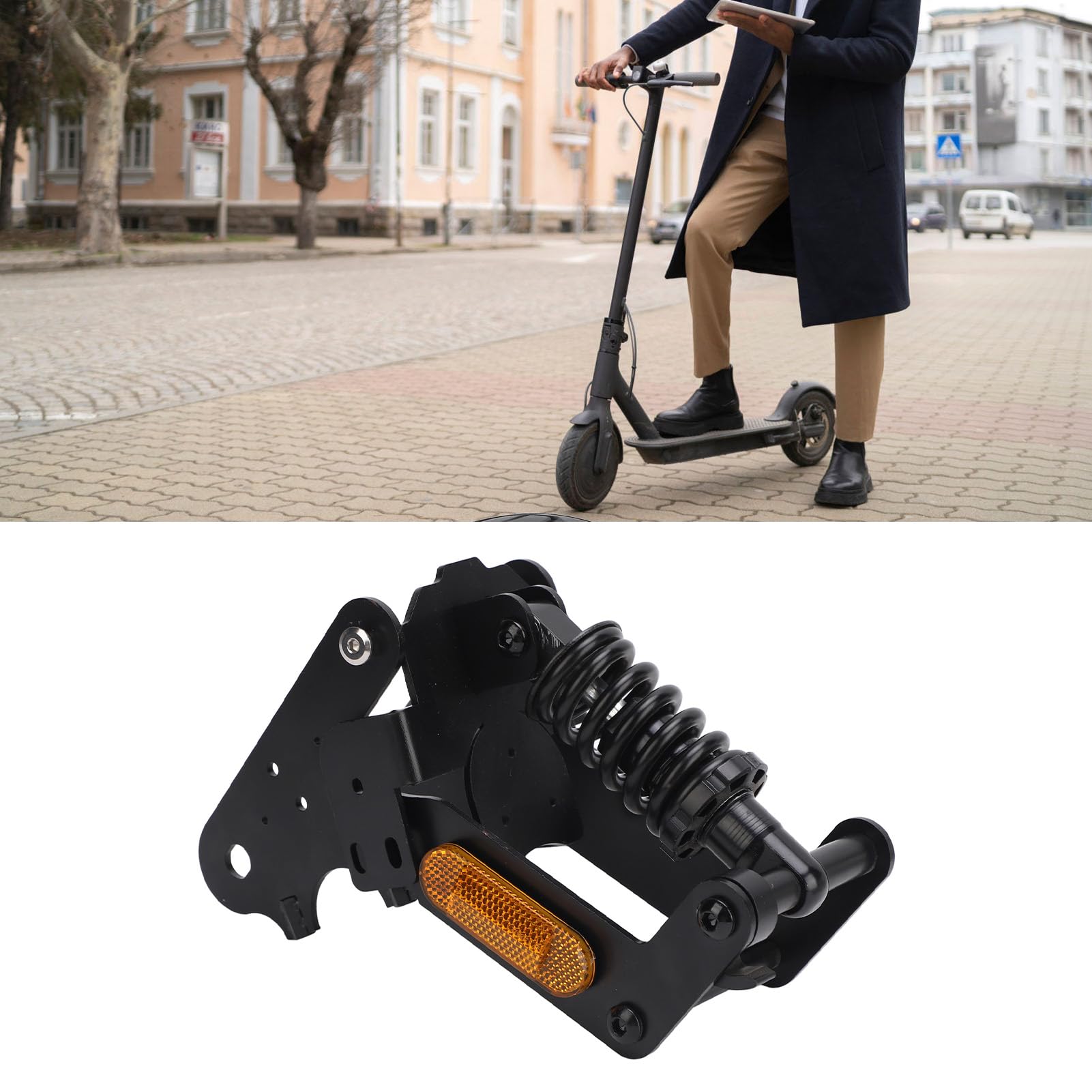 POENVFPO Kit de Suspensión Trasera para Patinete Eléctrico, Juego de Horquillas Amortiguadoras Duraderas para Patinete Eléctrico M1, Material de Aleación de Aluminio