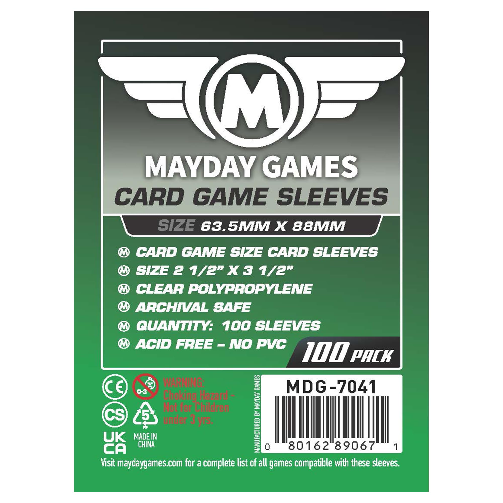 Mayday Games 7037MG Koszulki Zabezpieczające do Kart, 63.5 x 88 mm, 100 Sztuk