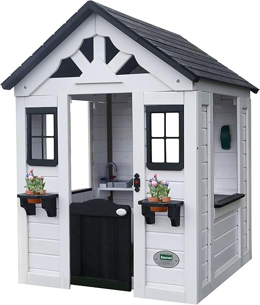 Backyard Discovery Sweetwater All Cedar White Modern Outdoor Wooden Playhouse