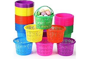 60 Pack Little Plastic Easter Basket for Kids