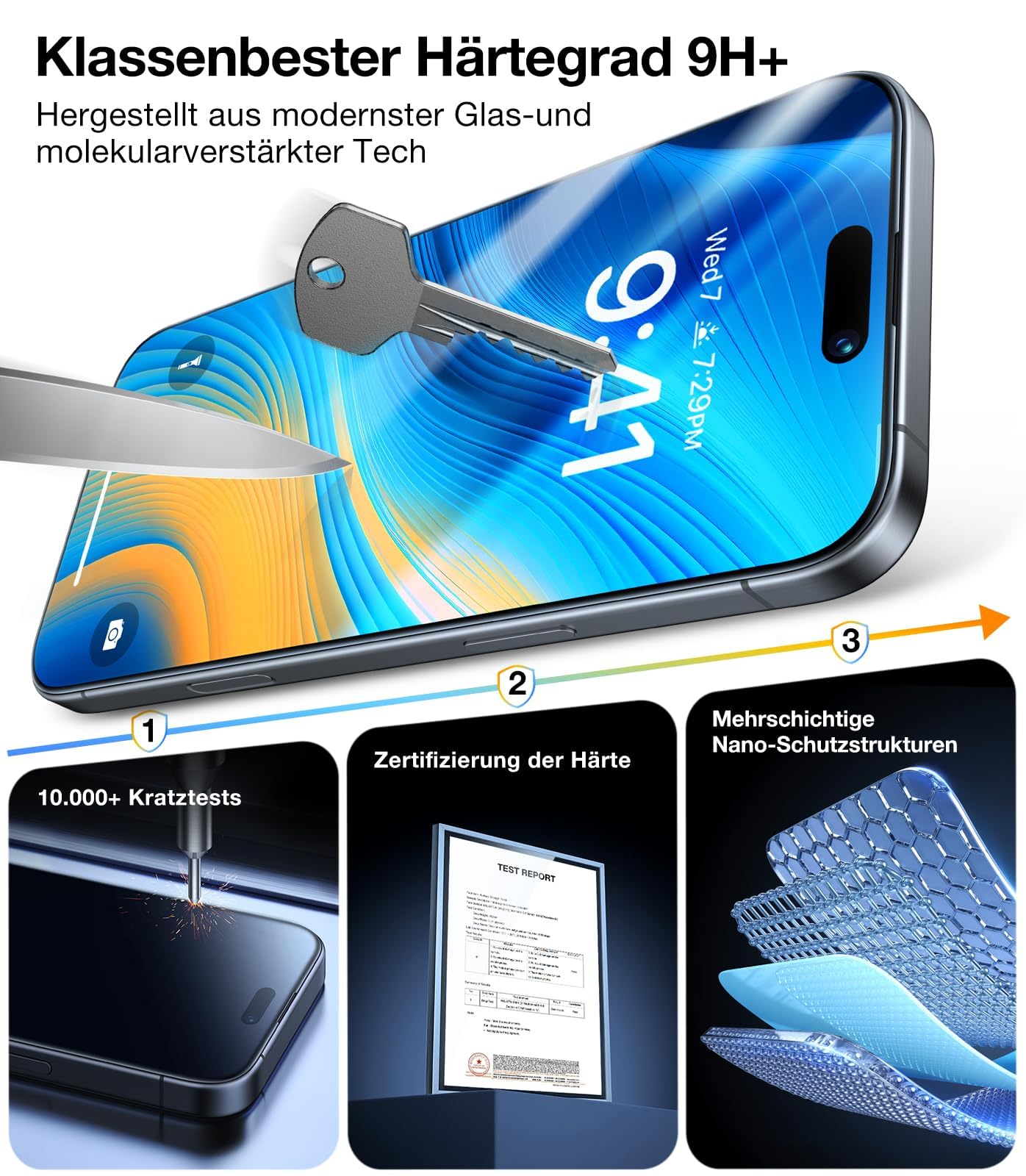 TORRAS für iPhone 17 Pro für Panzerglas [TOP Bruchsicherheit] Schutzfolie für iPhone 17 Pro Folie 9H Tempered Glas [Einfache Installation] Anti-Fingerabdruck,Kompatibel mit Hülle,2 Stück