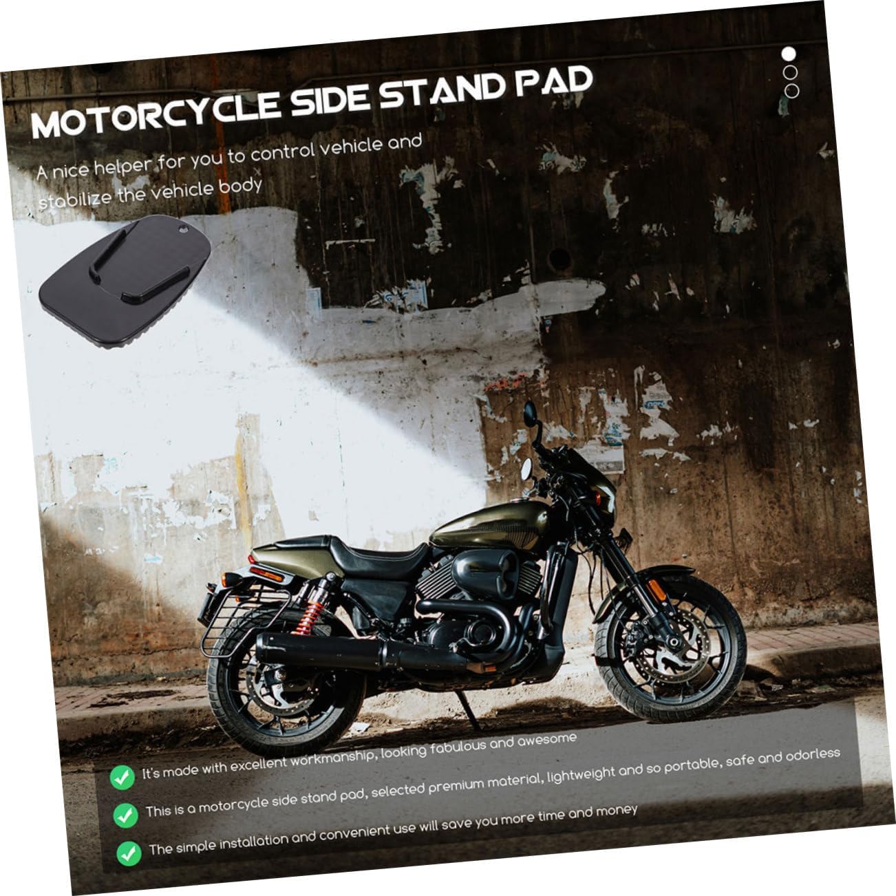 SOLUSTRE 2Pcs Motorcycle Side Kickstand Extension Pad Slip Motorbike Foot Support Plate Motorcycle Side Stand Foot Pad Durable Motorcycle Parts for Enhanced Stability