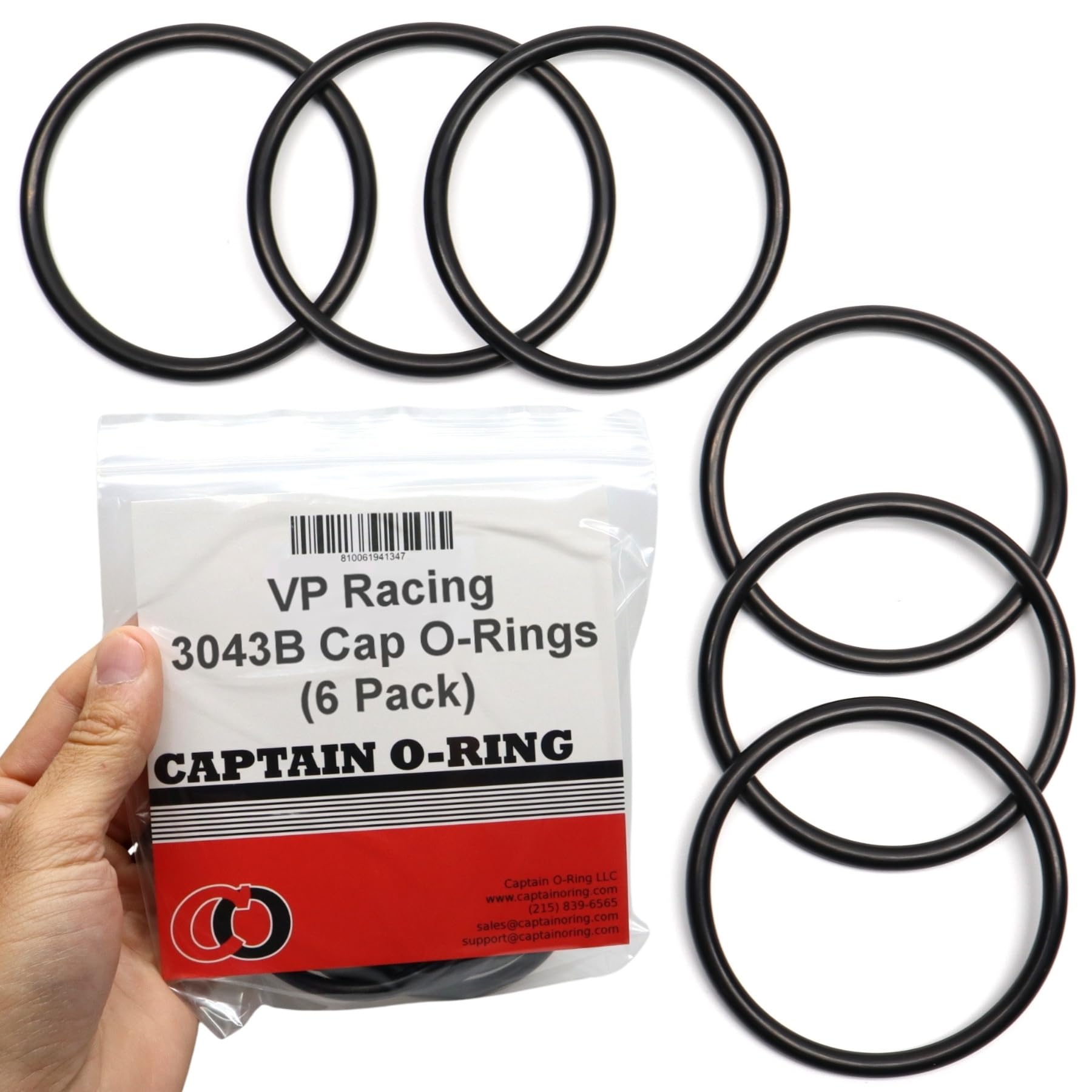 Captain O-Ring โ Replacement 3043B O-Rings for VP Racing Fuels 3042 Gas Can/Utility Jug Caps (6 Pack)