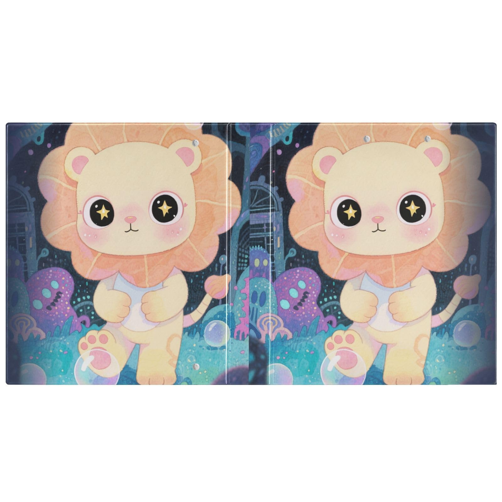 Reliures de 1 et 1/2 pouce pour l'école Illustration de lion de dessin animé mignon