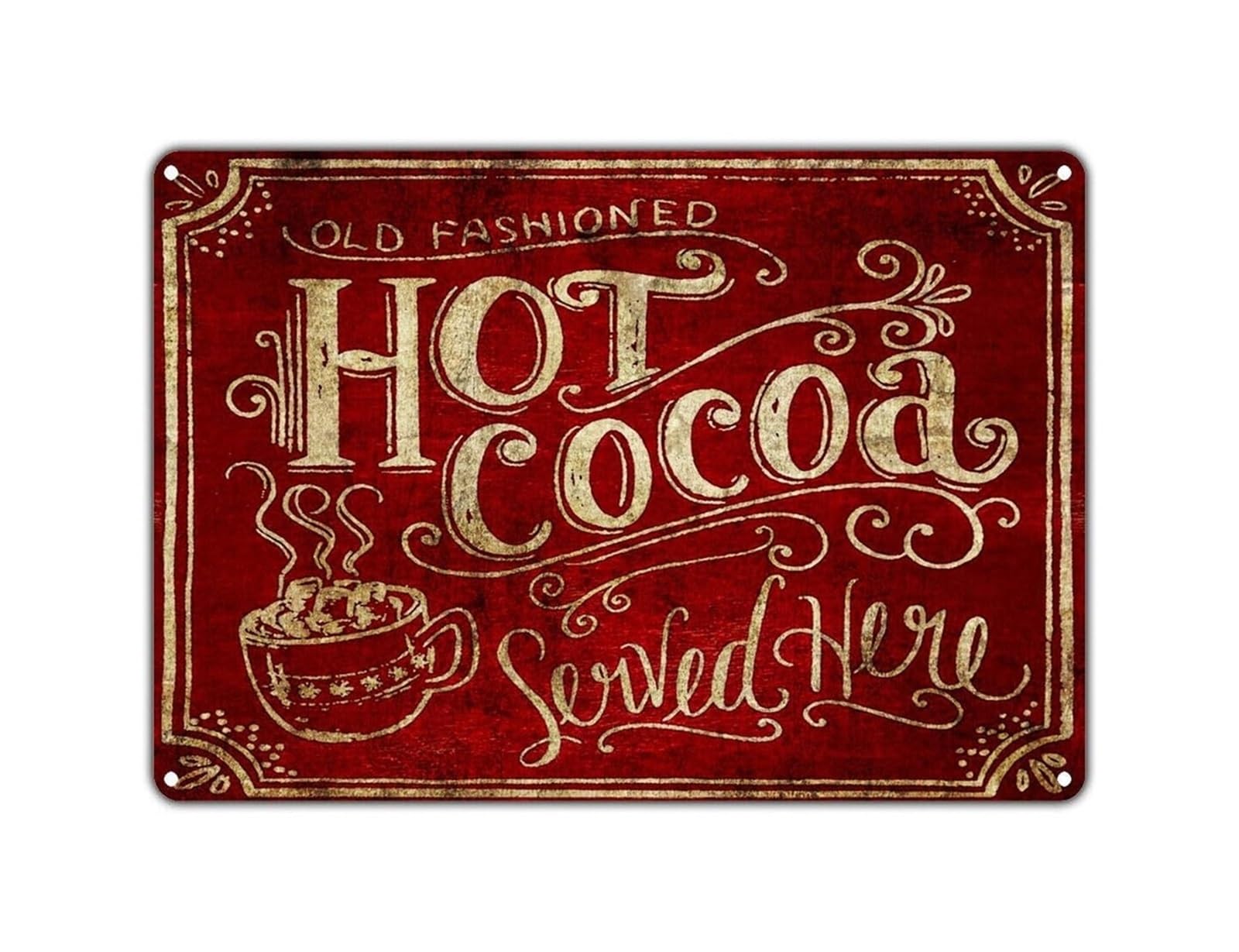 FNYUVNFAF Vintage Cocoa Served Here Sign Retro Metal Tin Sign for Cafe Coffee Shop Bakery Home Kitchen Wall Decor 8 X 12 inch