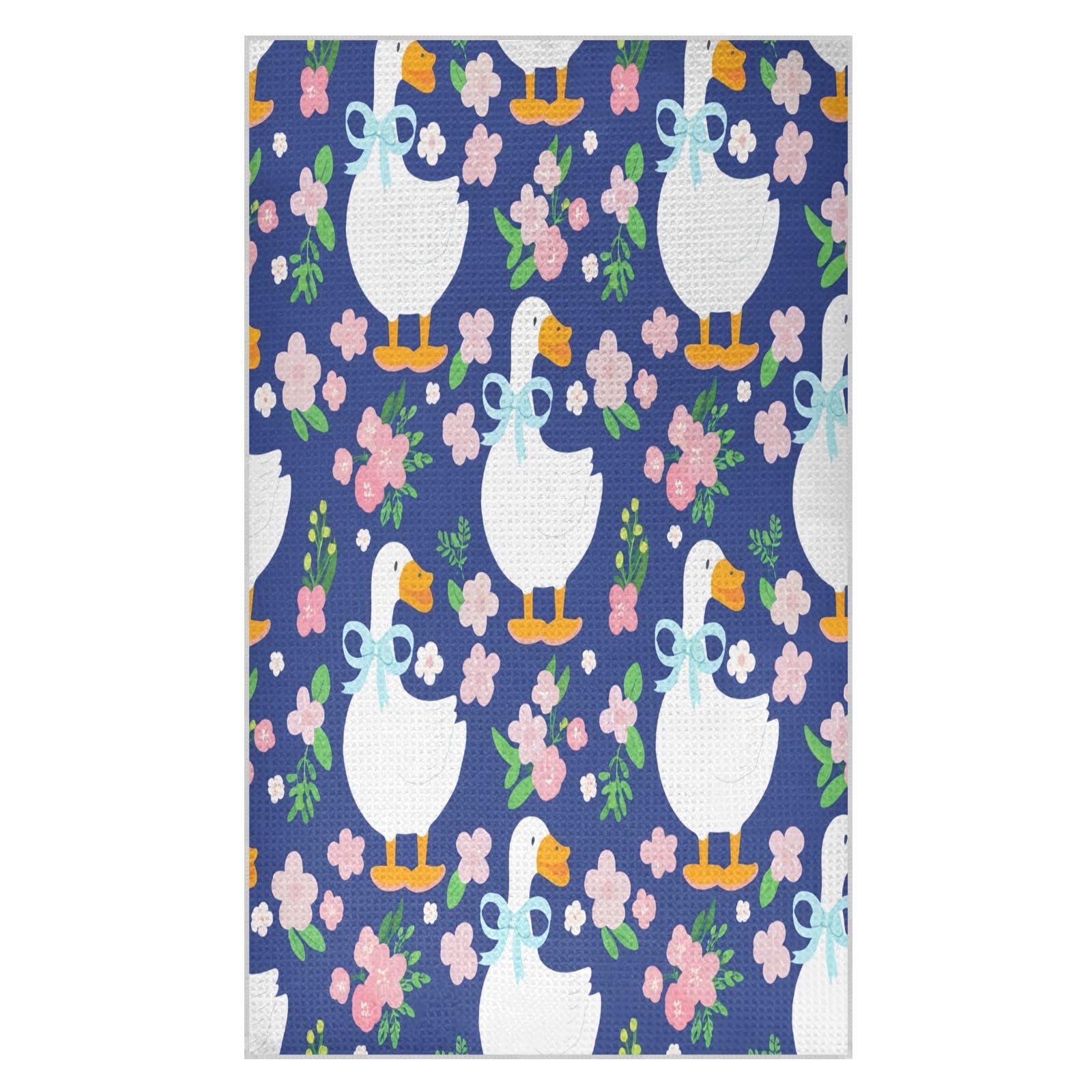 BURSTDDY Cartoon Goose (2) Kitchen Towels,Absorbent Dish Towels 2 Pack