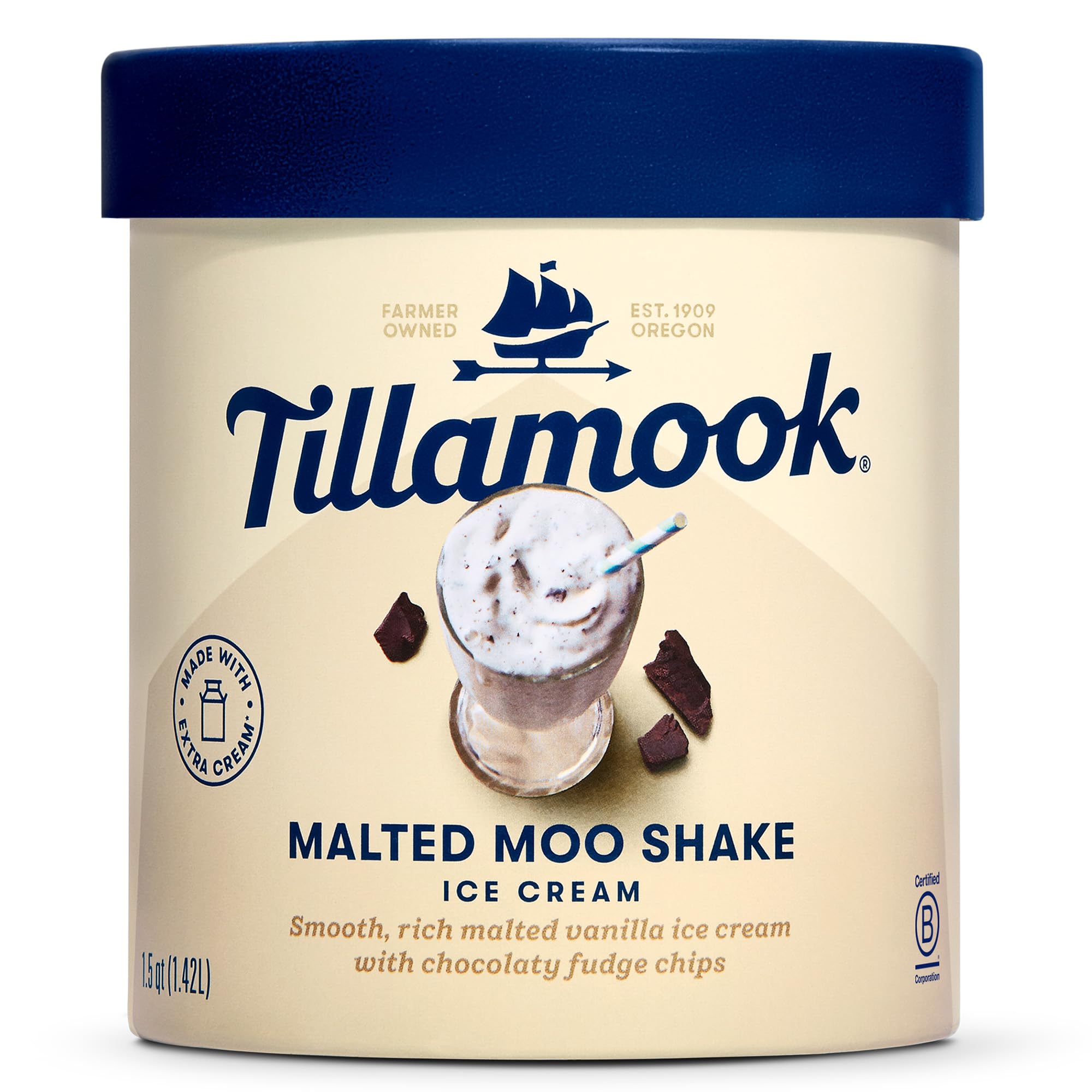 Tillamook Malted Moo Shake Ice Cream, 48oz