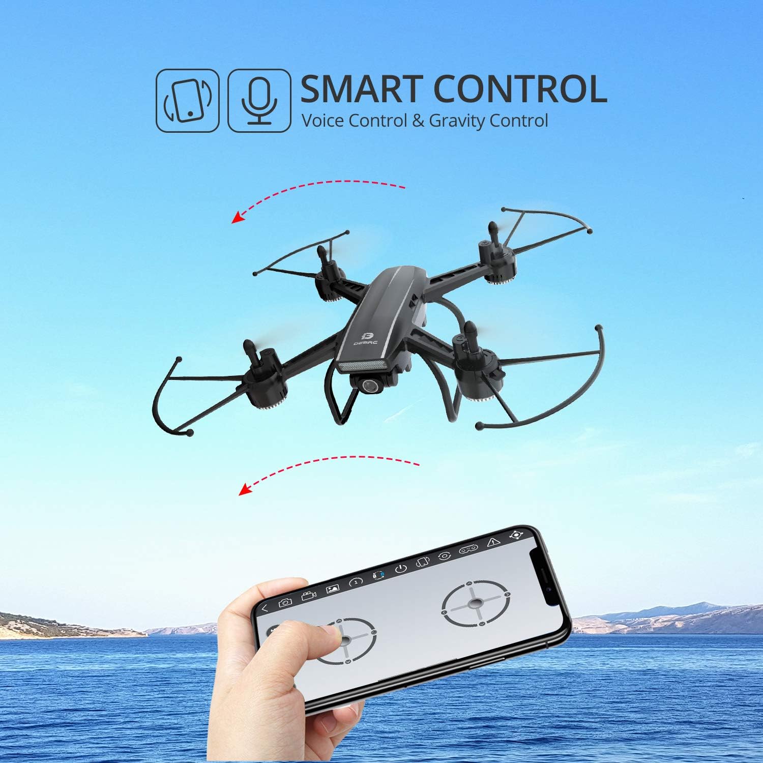 DEERC D50 drone illustrating its 4 speed modes
