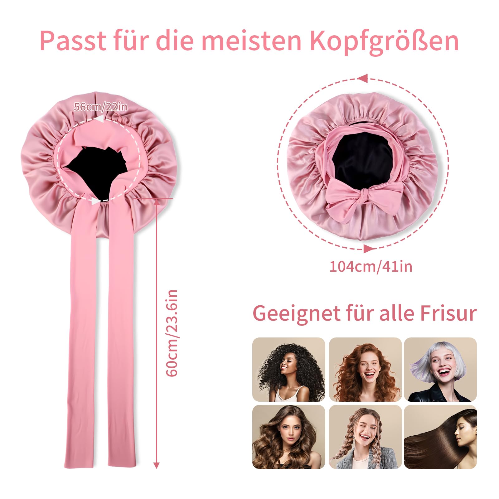 Seidenhaube zum Schlafen, Schlafhaube Seide aus 100% Maulbeerseide, 22 Momme Bonnet Seide Doppellagig & Wendbar, Anti Frizz Haarschutz für Alle Haartypen