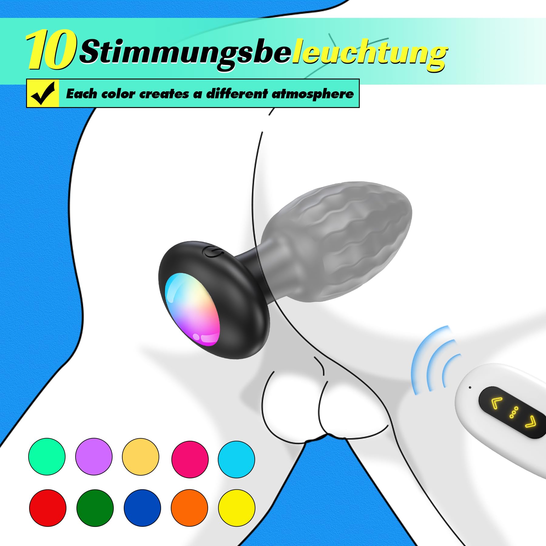 Anal Plug Vibratore Butt Plug per donne uomini - Vibrazione anale per donne Vibratori anali con LED, Butt Plug Stimolazione della prostata Uomini Giocattoli del sesso Solo