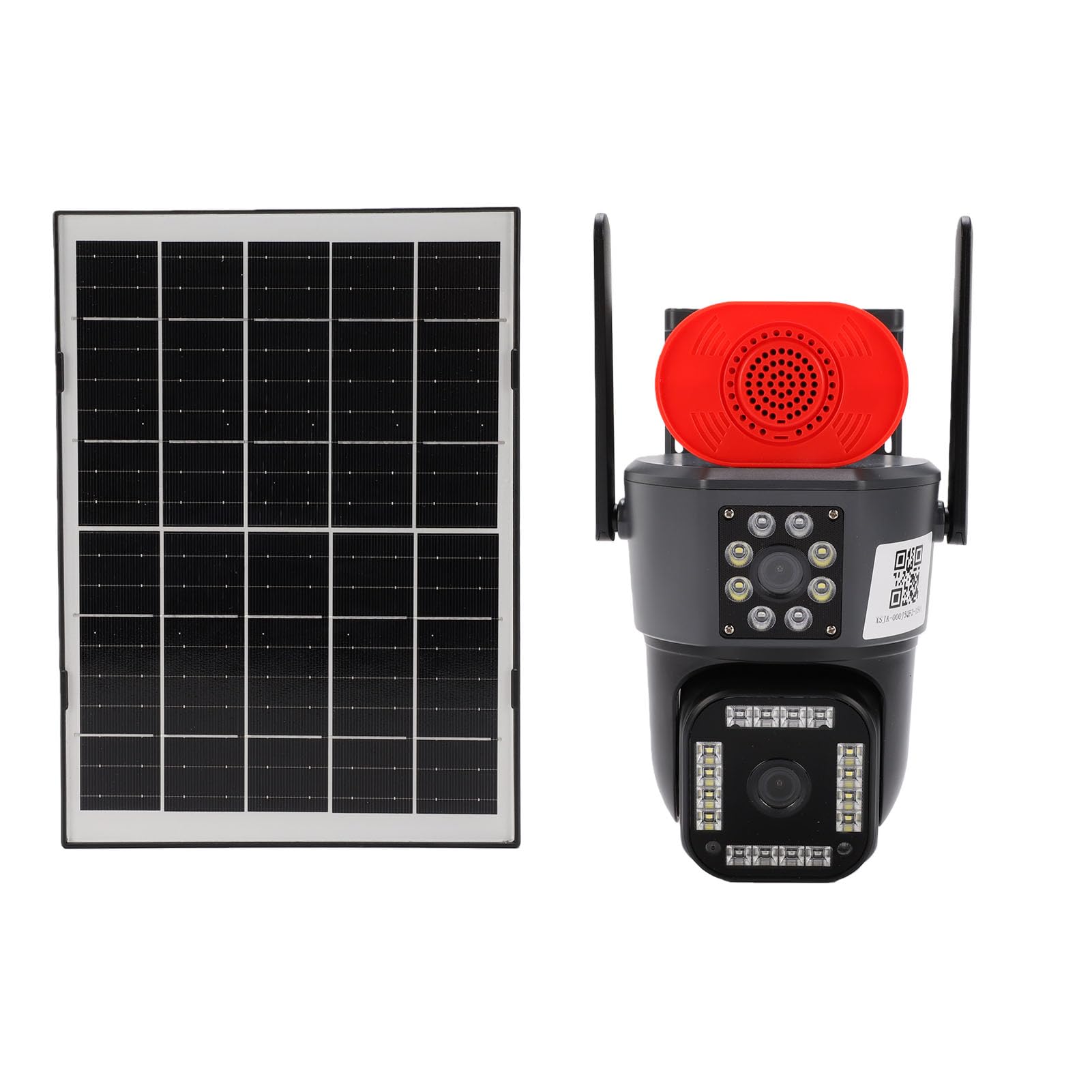 Lazmin112 Telecamera di Sicurezza Solare, Doppia Lente 1080P, Zoom 12X, Copertura a 360°, Rilevamento del Movimento, Tracciamento AI, Scheda SIM 4G, Alimentazione Solare, 8MP, Visione