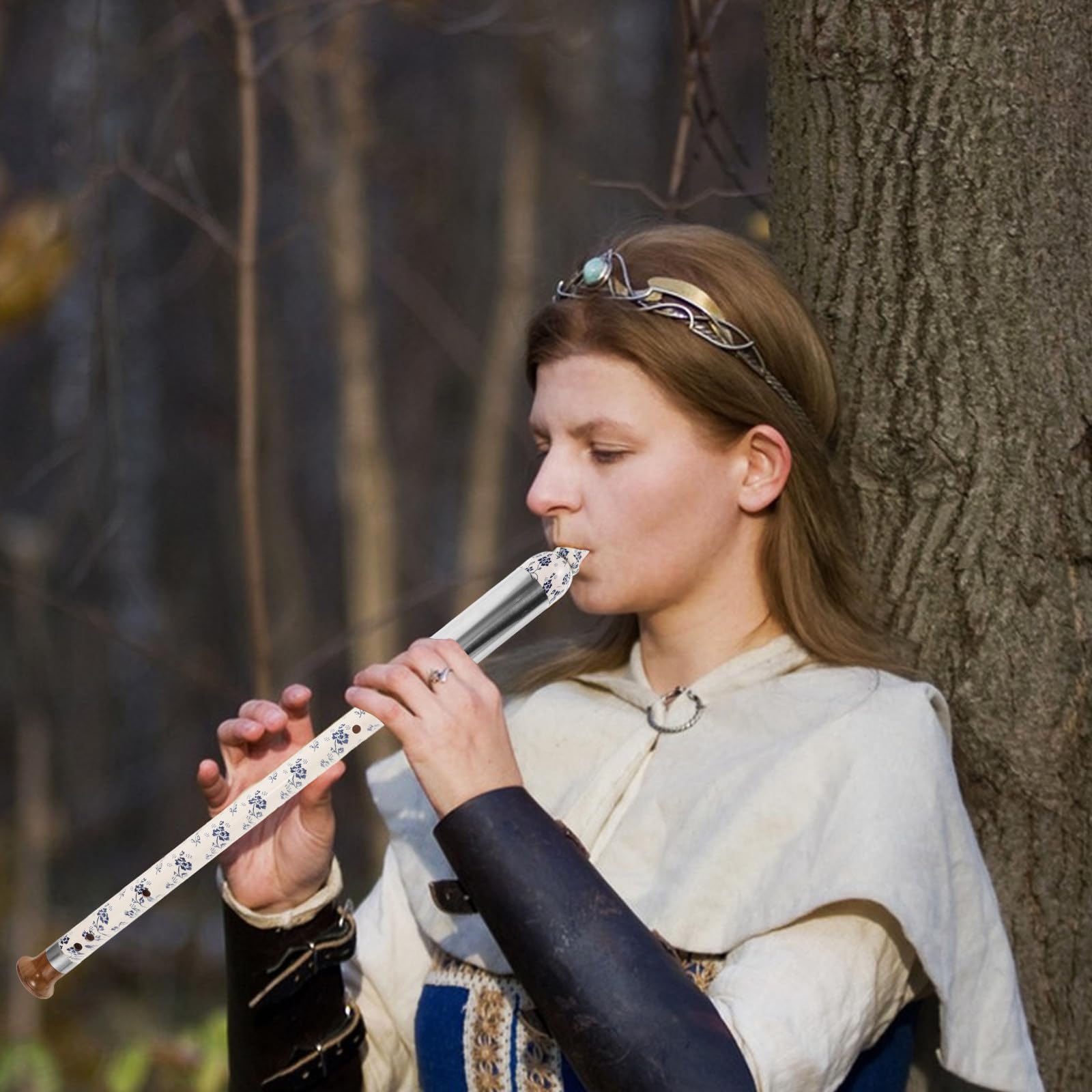 TOYANDONA Flûte Verticale Bawu en Sol Détachable Bleu Blanc Porcelaine, Instrument à Vent Traditionnel Chinois, Accordage G Précis, Portable pour Musique Ethnique et Performances Musicales