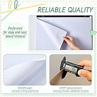 Vista 3 de 2 blocs de papel de ingeniería grandes de 22 x 17 pulgadas, bloc de papel cuadriculado de 4 x 4 pulgadas para dibujos de planos, papel de dibujo