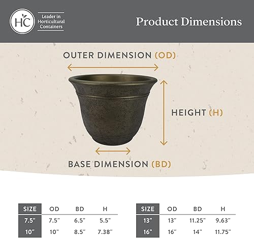 Miniatura 5 de The HC Companies Sierra - Maceta redonda de riego automático, maceta de plástico ligera para hierbas y más, macetas duraderas para plantas de
