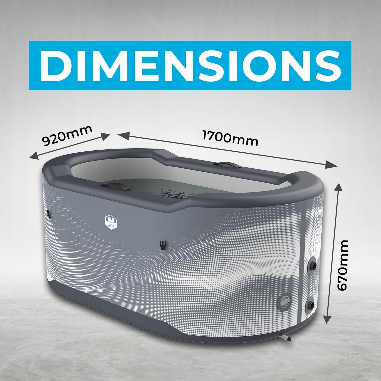 Pack Bassin ICEBATH NETSPA Jarvi Dropstitch + Kit Chiller 3KW - 3-40°C : Cryothérapie - Bain Froid