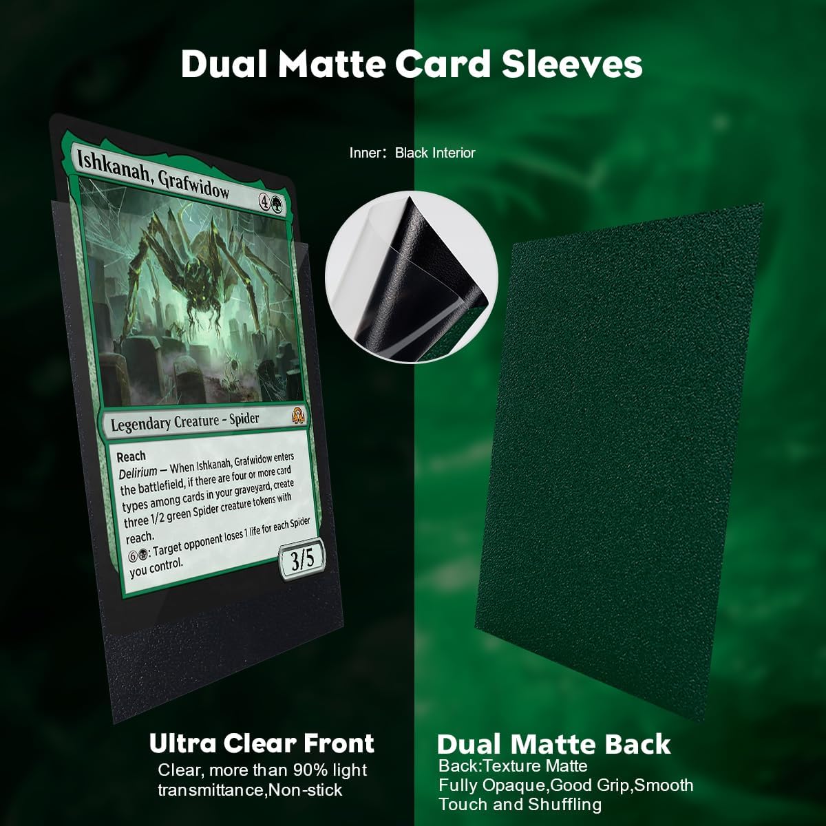 1200PCS MTG Card Sleeves, Katomula 12 Colors Dual Matte Card Sleeve with Black Interior & Smooth Shuffle, Standard Size Deck Card Sleeves for MTG, PKM, TCG and Game Cards