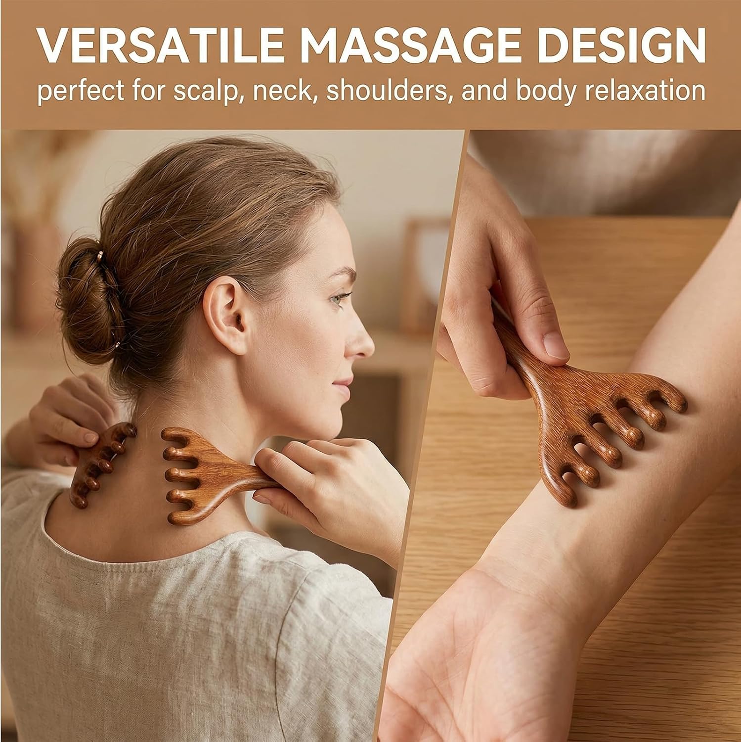 2pcs Head Scratcher,Head Scratcher Massager Whisk,Wood Scalp Massager,Scalp Massager Wood,Scalp Scratcher,Wooden Scalp Massager For Head Face Eye Nose Jaw And Neck,Head Massager Scalp Stress Relax