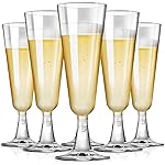 SUREHOME Plastic Champagne Flutes Disposable Champagne Glasses 20 Pack 5 Oz Clear Plastic Mimosa Glasses Acrylic Wedding Toasting Cups for New Years Eve Party Supplies 2026 Christmas Bar Cocktail Cups