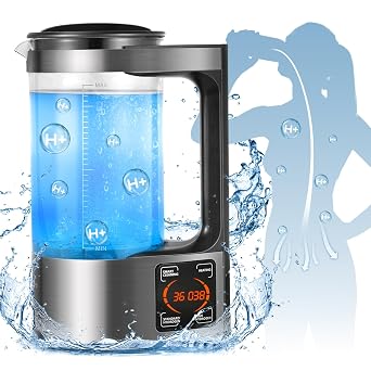 Hydrogen Water Generator, 2L Large Capacity Hydrogen Rich Water Machine Water Ion Generator Portable Ionizer Maker Machine with Thermostat Function & Touch Control LED Display for Office Families
