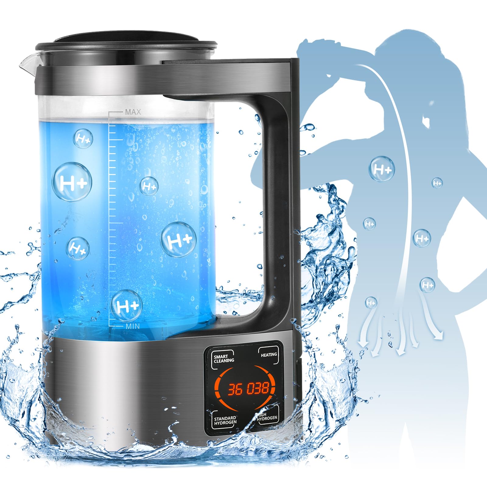Hydrogen Water Generator, 2L Large Capacity Hydrogen Rich Water