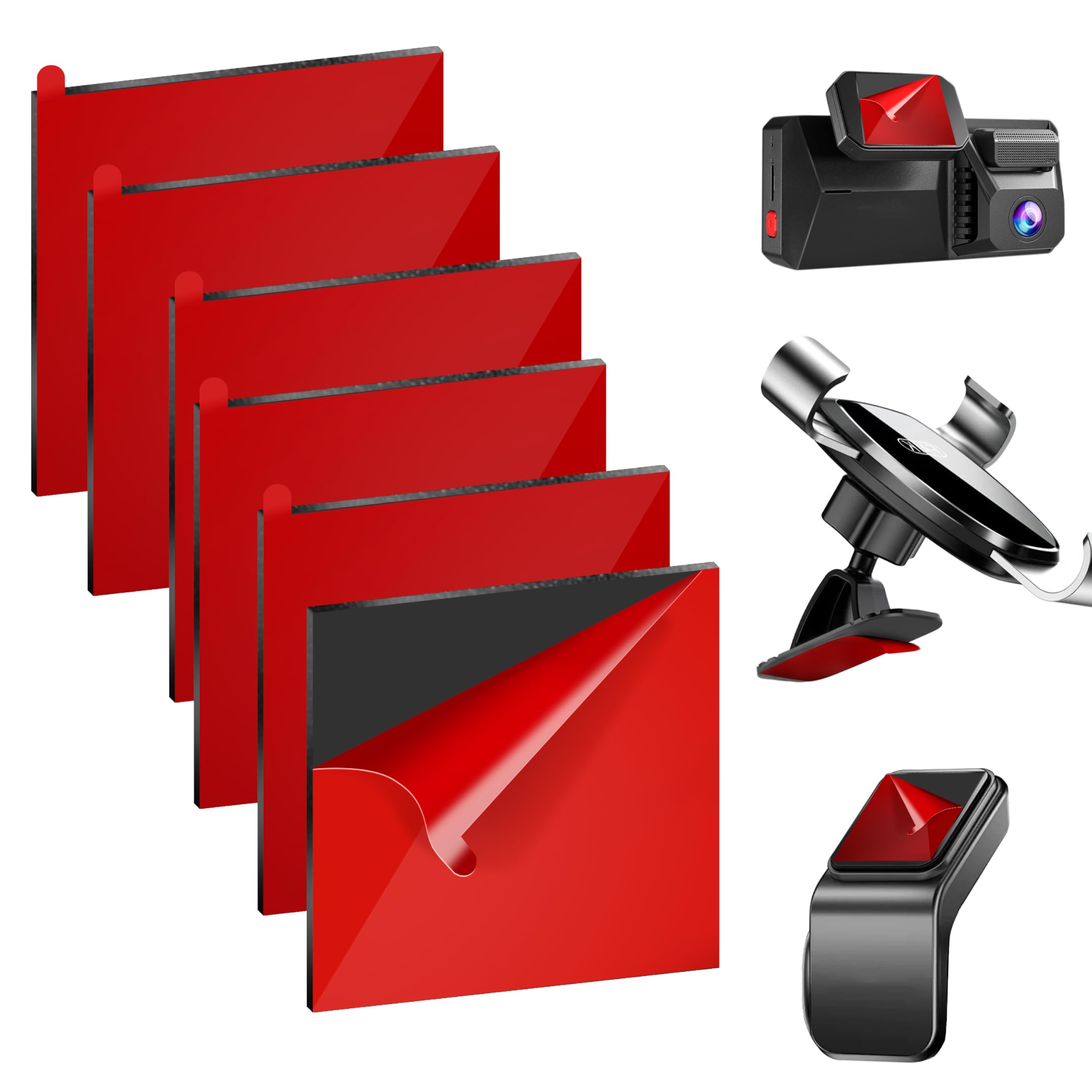Double Sided Adhesive Pads for Dash Cam 6PCS 2 83 Inch Heavy Duty Sticky Pads Heat Resistant No