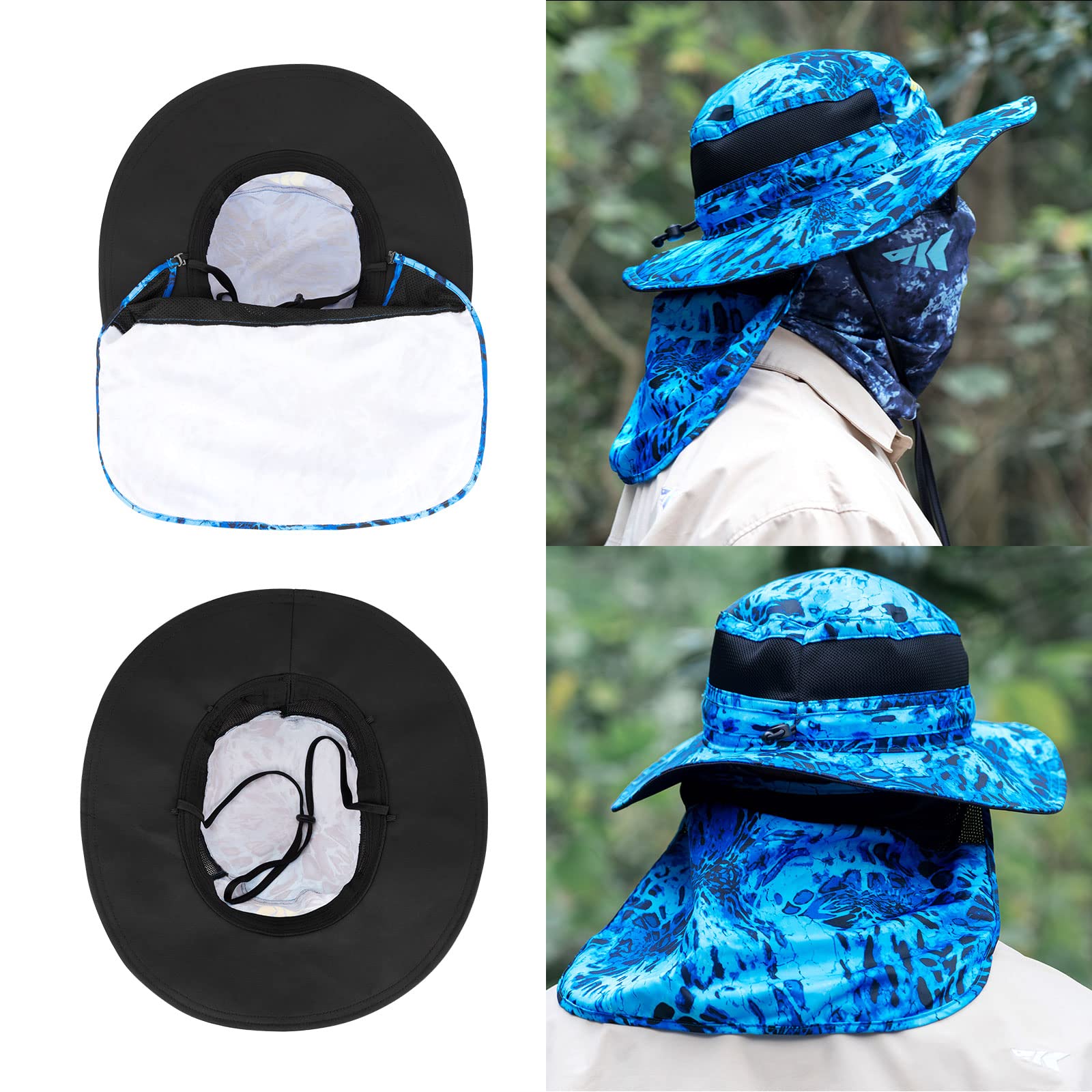 Wide Brim Hat With Neck Flap Sol Armis UPF 50 Boonie Hat Kast