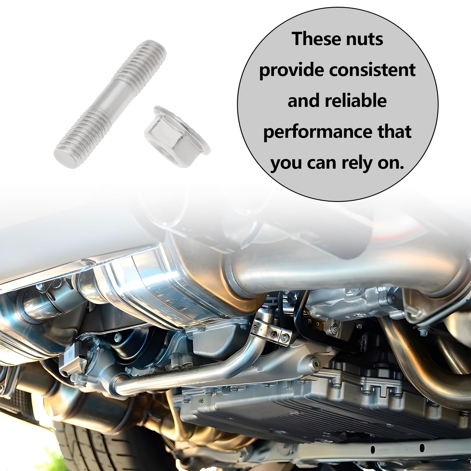 8 Serie M8x1.25 Dadi per Bulloni a Doppia Testa 42mm Kit Dadi Inox per Collettore di Scarico e Aspirazione Auto