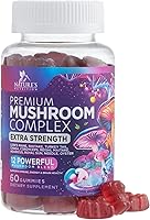 Nature's Nutrition 12-in-1 Mushroom Gummies: Lion's Mane, Reishi, Cordyceps & Chaga for Memory, Focus & Immune Support - 60 Vegan Gummies