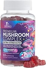 Mushroom Gummies Supplement 12 in 1 - High Grade Blend for Adults with Lions Mane, Reishi, Cordyceps, & Chaga Mushroom Complex Gummy, Memory & Immune Support & Nootropic Brain Supplements - 60 Gummies