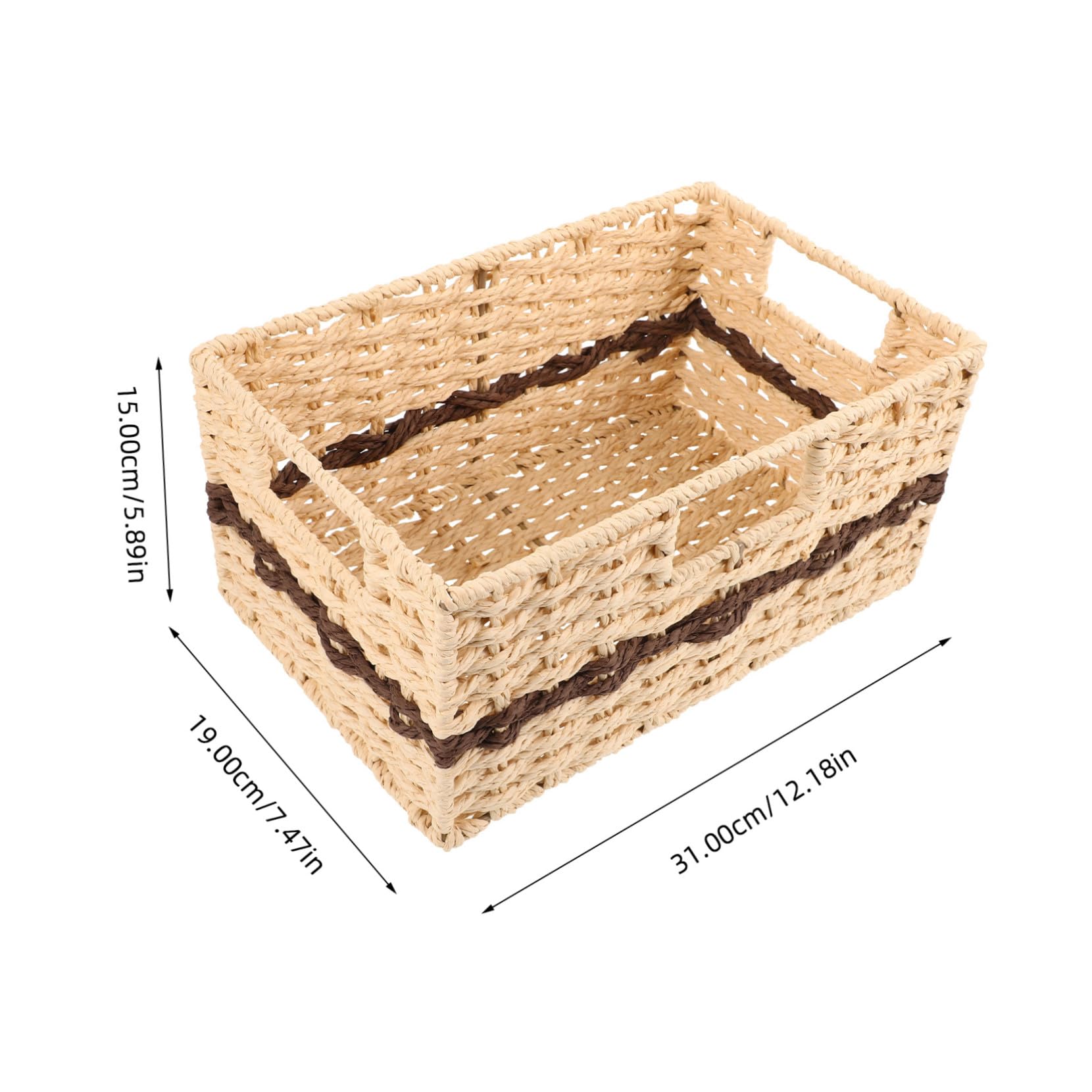 Veemoon Cesta Tejida Pequeña Multiusos De Material Natural Color Caqui Sin Tapa Organizador Para Baño y Escritorio Almacenamiento Práctico Casa