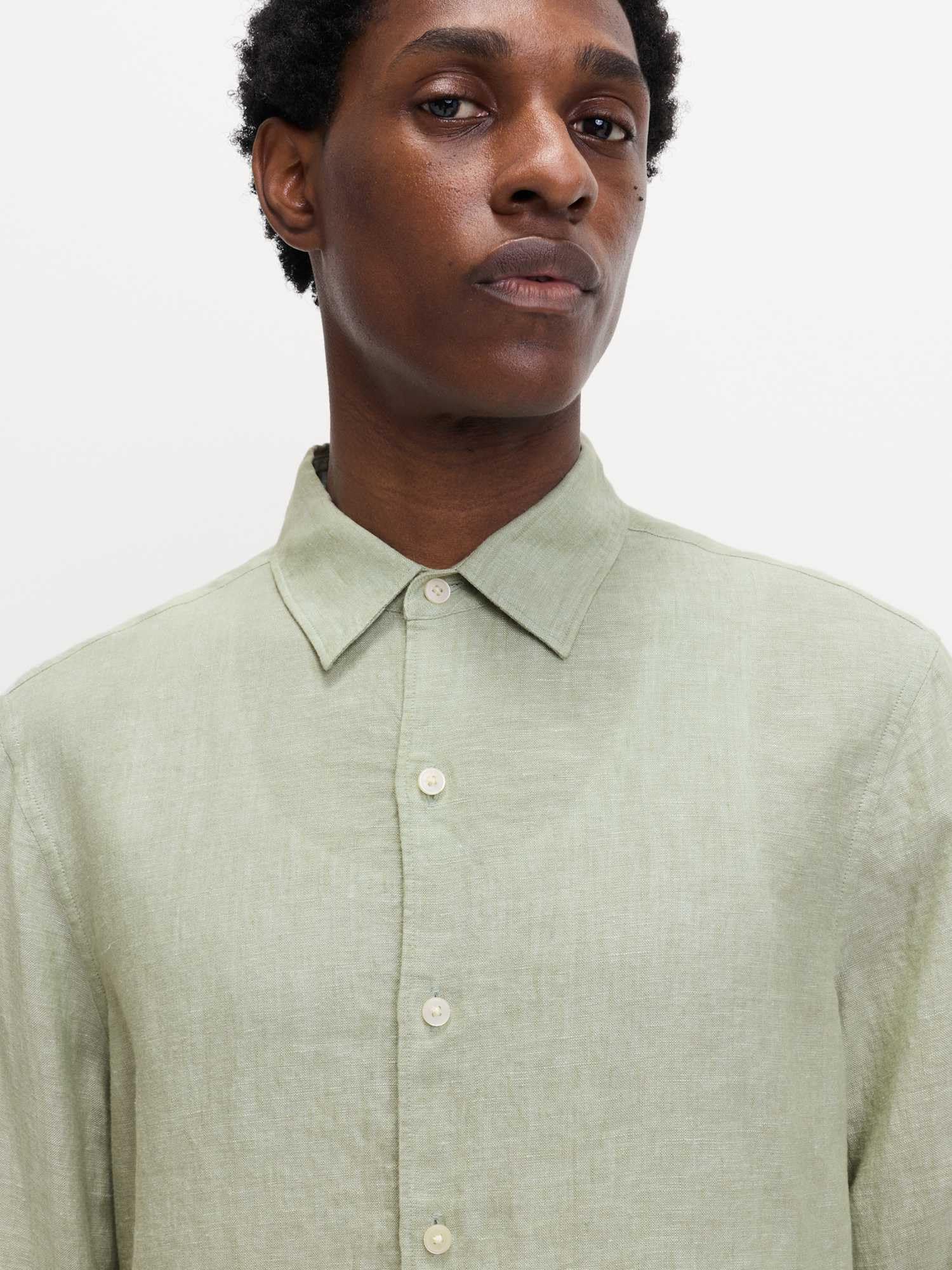 Marks & Spencer Camisa de Lino Puro para Hombre, Ajuste Normal, Transpirable