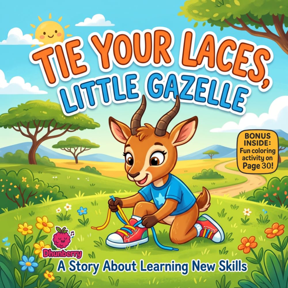 Tie Your Laces, Little Gazelle: A Funny Rhyming Picture Book About Learning New Skills, Patience, and Confidence