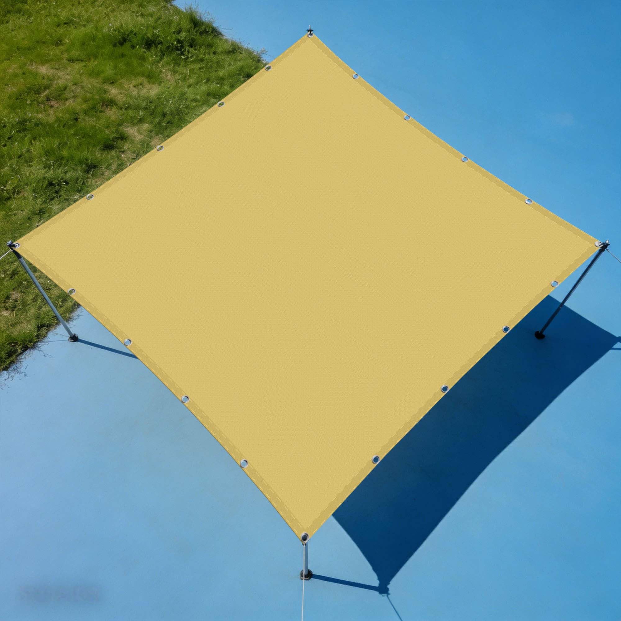 Voile d'ombrage imperméable jaune sable 180x340 cm pour terrasse et jardin