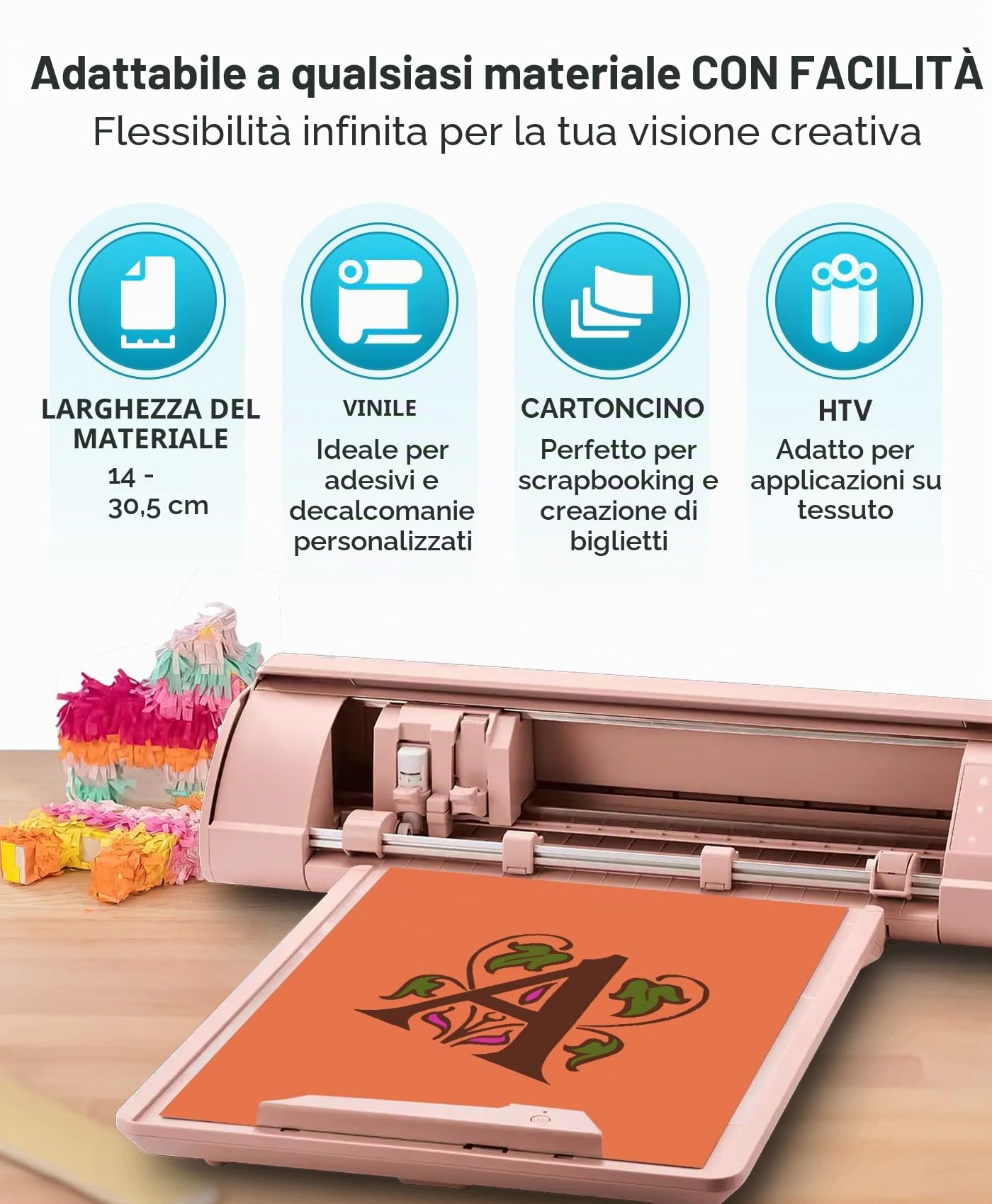 Silhouette America Cameo 5 Alpha (α) - Smart Cutting Machine for Print & Cut - Quiet Operation with AutoBlade, Studio Software, Cutting Mat- Vinyl, Paper & Fabric Compatible - Matte Pink