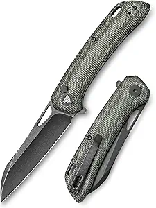 TRIVISA Aries 04G Black Micarta Handle 14C28N Sheepsfoot Blade Pocket ...