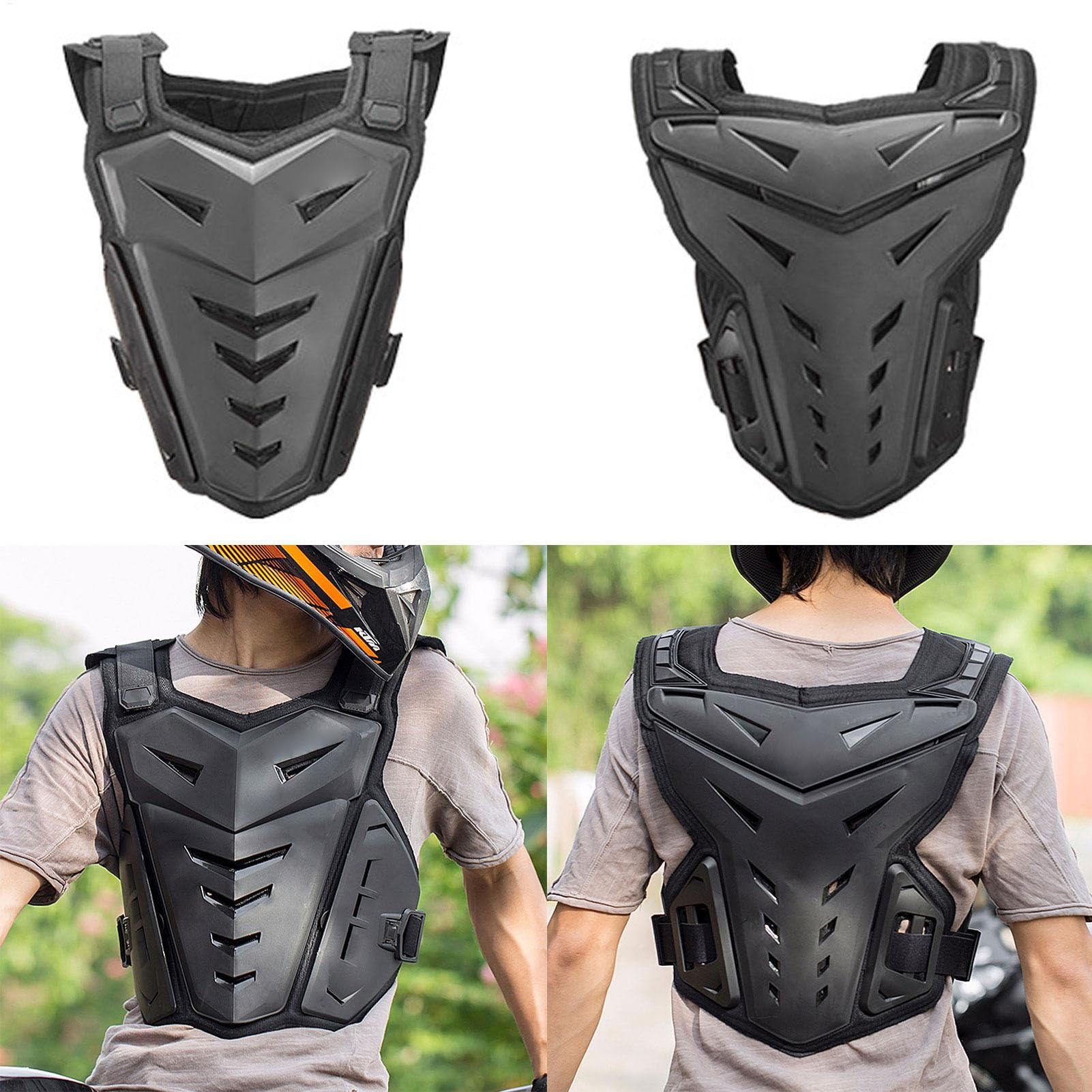 Leichte Upgrade-Brustpanzerung, Motorradweste Schutzausrüstung Brustpanzer Motorradwesten Radfahren Motorrad WesteSkifahren Reiten Skateboarding Brust Rücken Beschützer Anti-Fall Gear