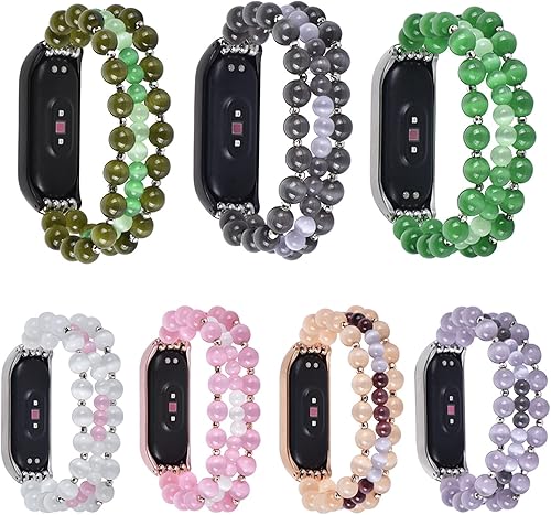 Miniatura 5 de Mi Band 6 5 correa mujer pulsera para Mi Band 4 bandas cuentas Miband 3 6 pulsera pulsera joyería Bling Crystal (color 7, tamaño Mi Band 3 4)