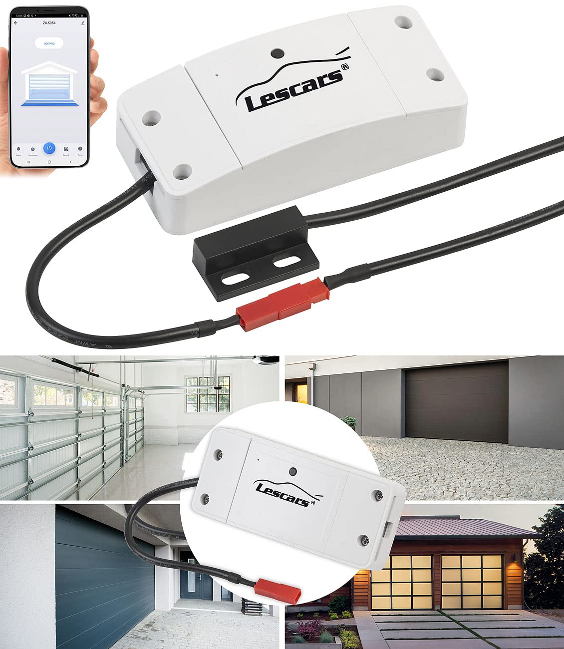 Lescars Garagentoröffner WLAN: 2er-Set WLAN-Garagentor-Steuerung mit App, Timer- & Countdown-Funktion (WLAN Garagentoröffner nachrüsten, WLAN-Taster Garagentor, Funkfernbedienung)