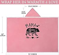 Vista 2 de Regalos para el día de la madre de hija, hijo o niño, acogedora manta con capucha de forro polar Sherpa rosa, regalo de cumpleaños único para mamás
