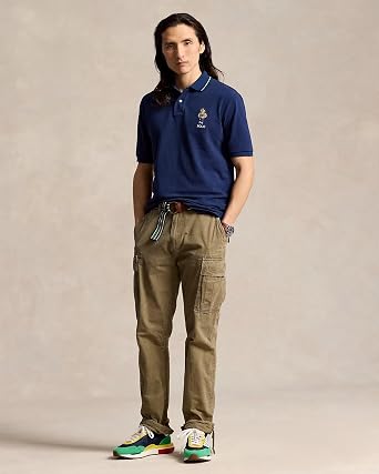 POLO RALPH LAUREN Mens Limited Polo Bear Mesh Polo Shirt (2XL, Navy (Classic Fit))