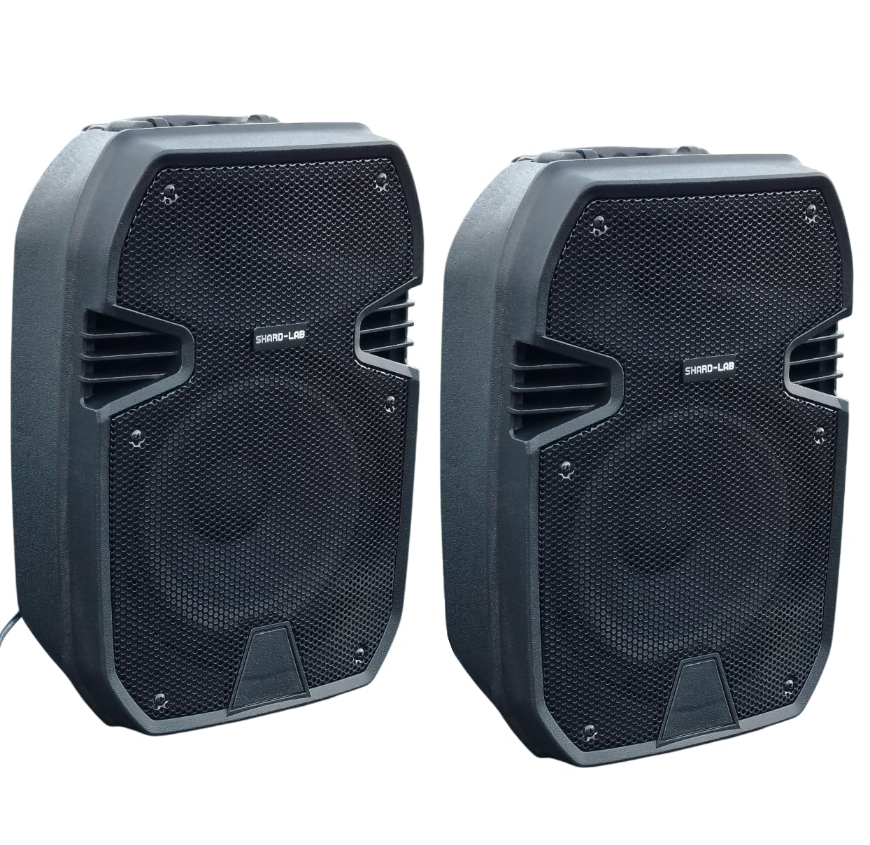 COPPIA CASSE AMPLIFICATE ATTIVE KARAOKE DJ PALESTRA 400W 8" con bluetooth + radio + usb/sd